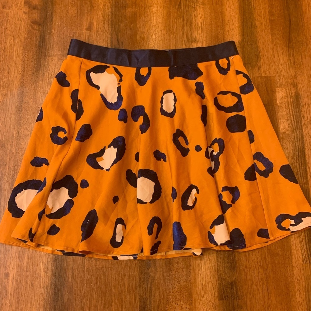 3.1 Phillip Lim mini skirt women’s 14 animal print orange blue high wais…